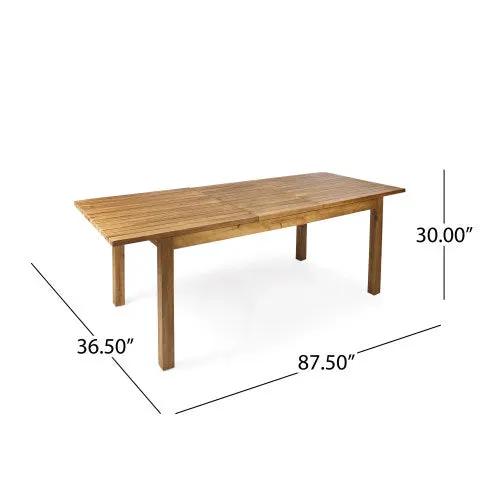 7 Pieces Acacia Wood Outdoor Dining Set by HouseOfZazla