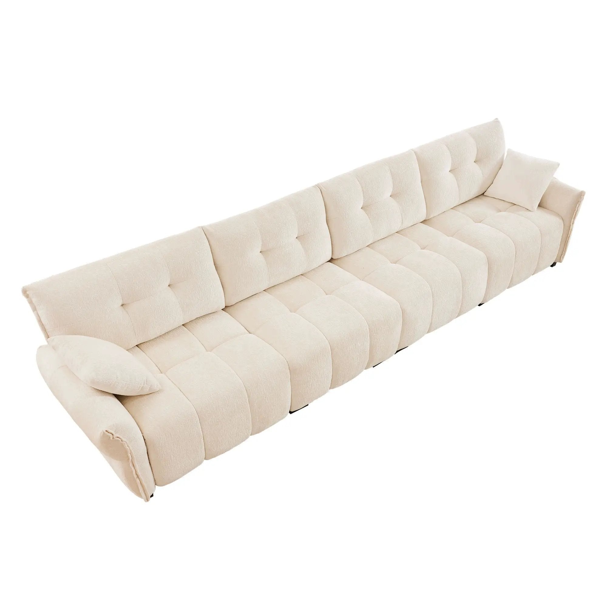 Modern Sofa & Pillows, Textured Cover, High Rebound Cushions by HouseOfZazla