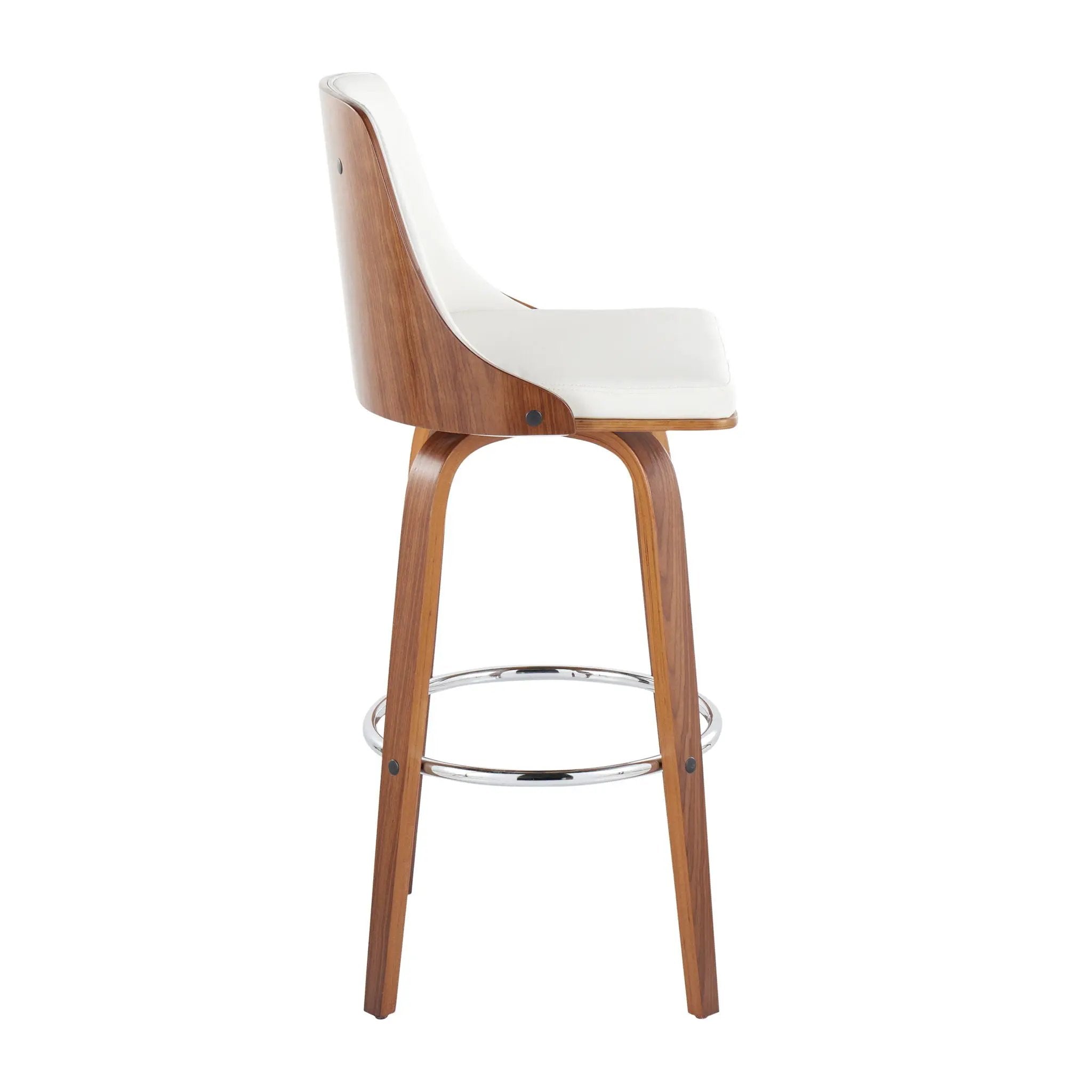 Gianna - Mid Century Modern Fixed Height Barstool With Swivel With Round Footrest (Set of 2) by Unique Piece Furniture