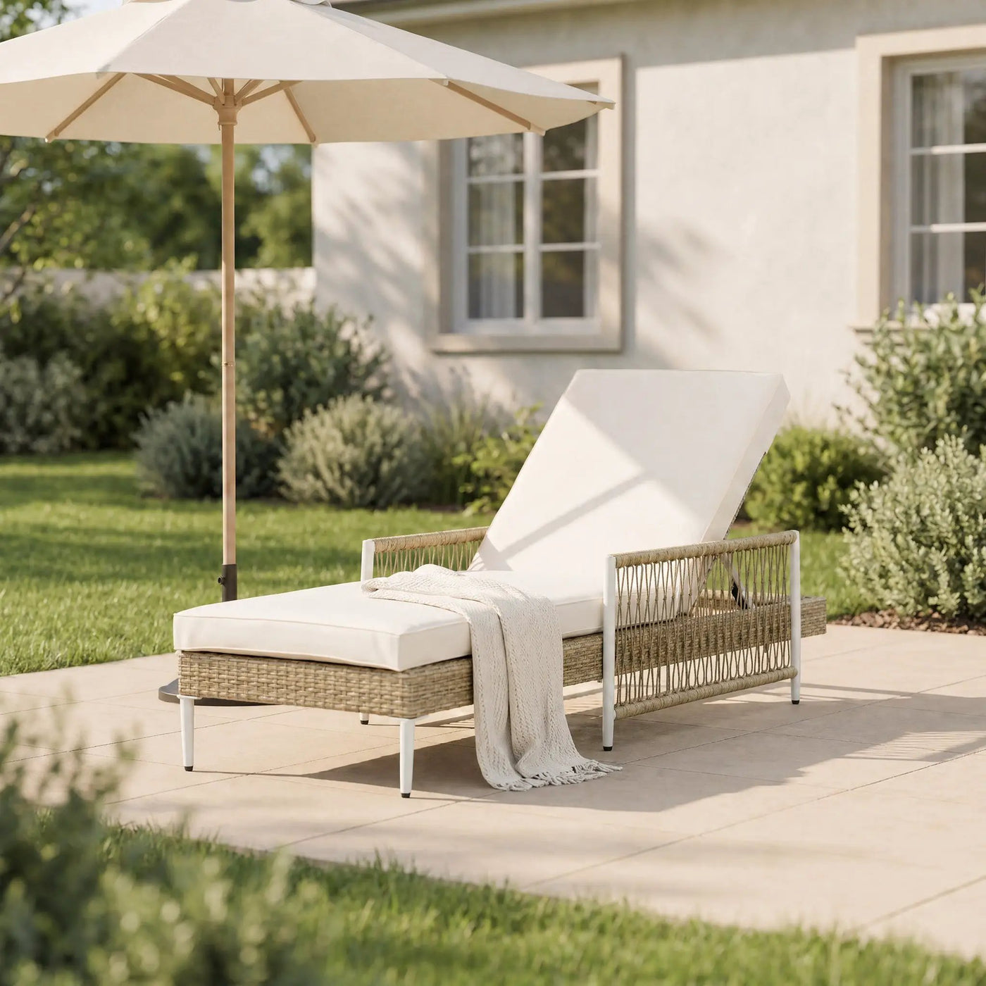 TOPMAX Outdoor All-Weather PE Rattan Chaise Lounge by HouseOfZazla