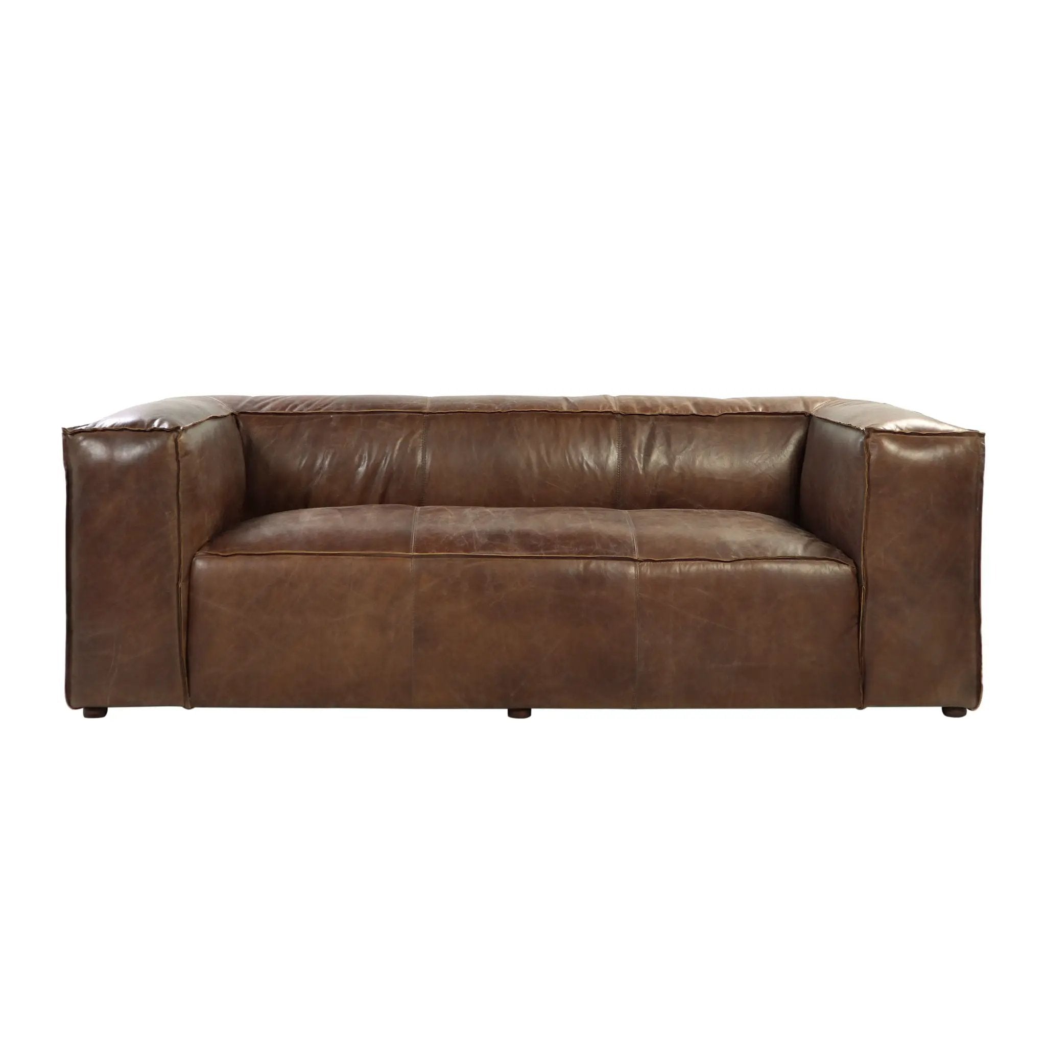 Brancaster - Grain Leather Sofa - Brown by Unique Piece Furniture
