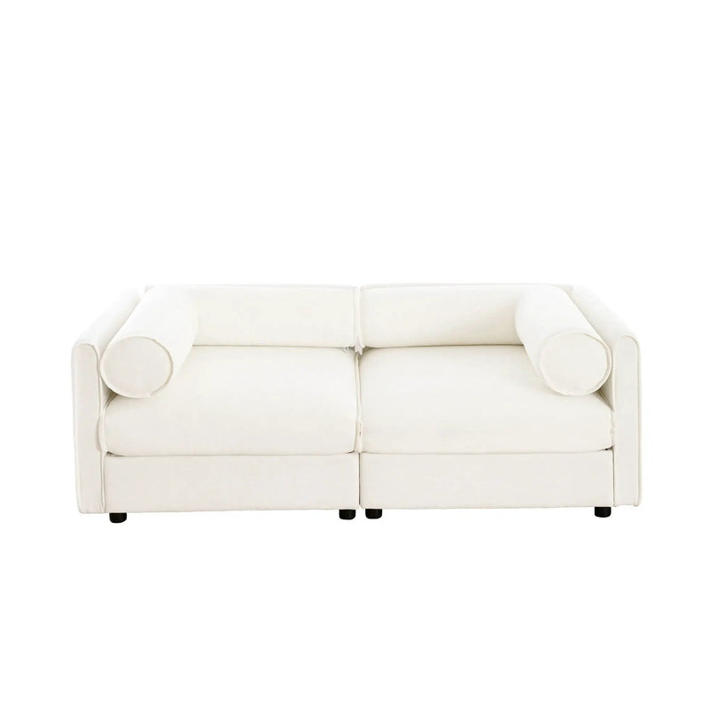 Stylish Sofa With Storage Seat And Cylindrical Backrest by Unique Piece Furniture