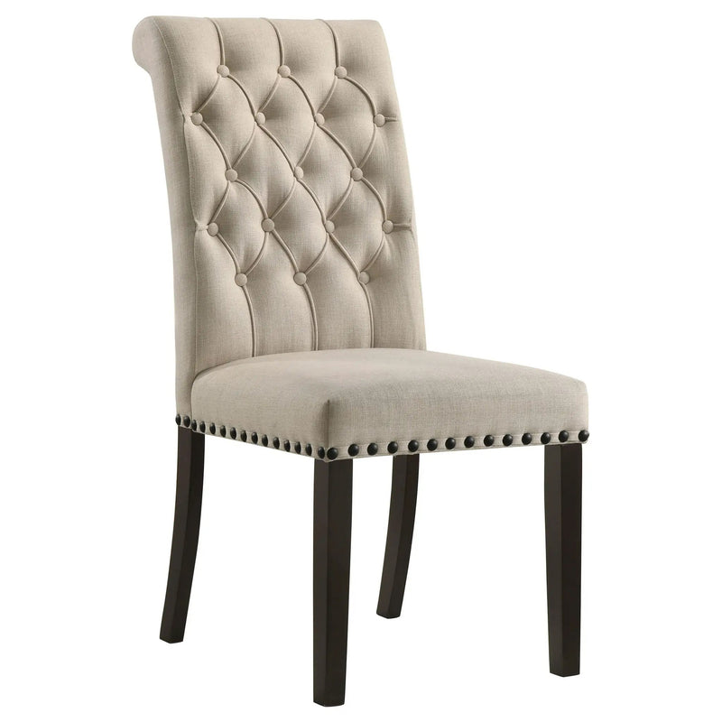 Alana Upholstered Dining Side Chair Beige Smokey Black (Set of 2) by Unique Piece Furniture