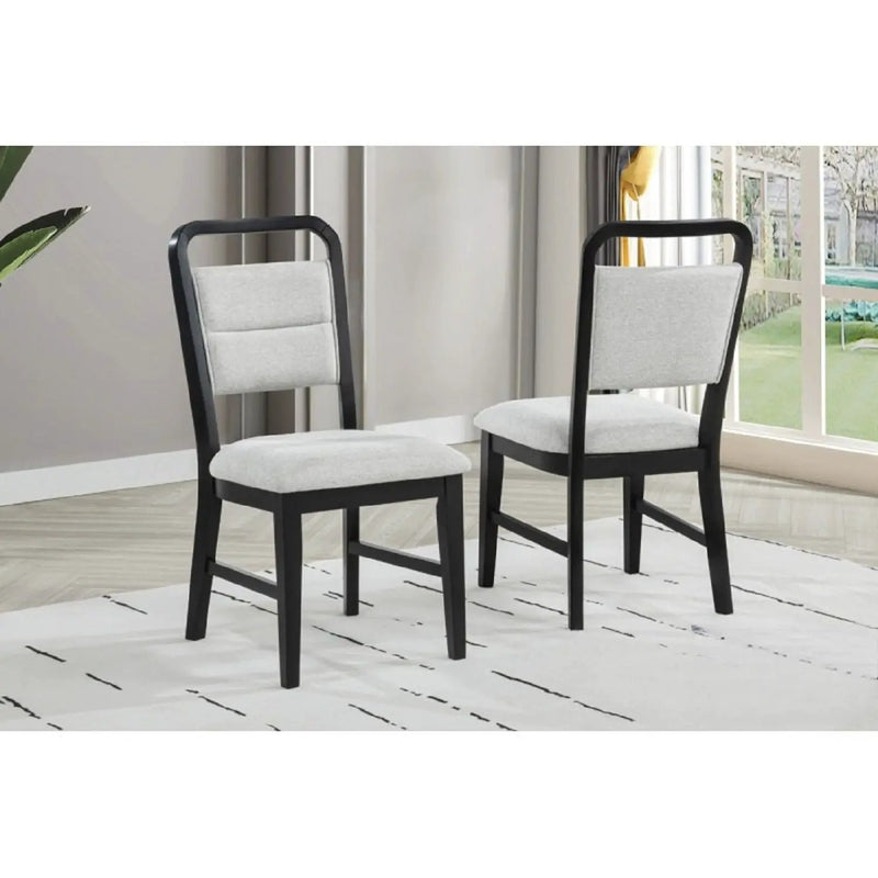 Dining Kitchen Side Chair With Curved Back Design (Set of 2) - Black / Gray by HouseOfZazla