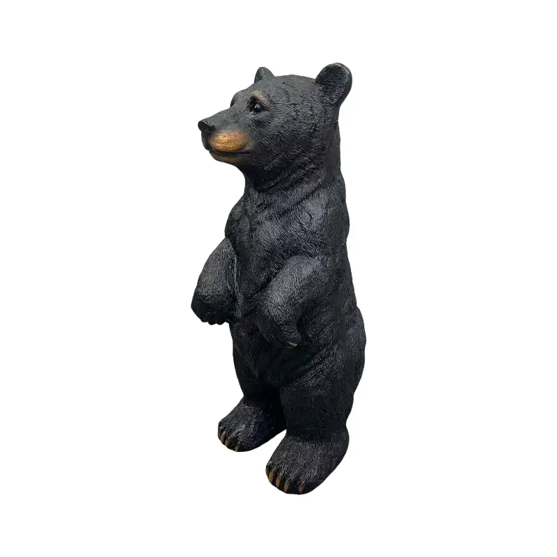 19.69" Weather Resistant Resin Standing Black Bear Sculpture by HouseOfZazla