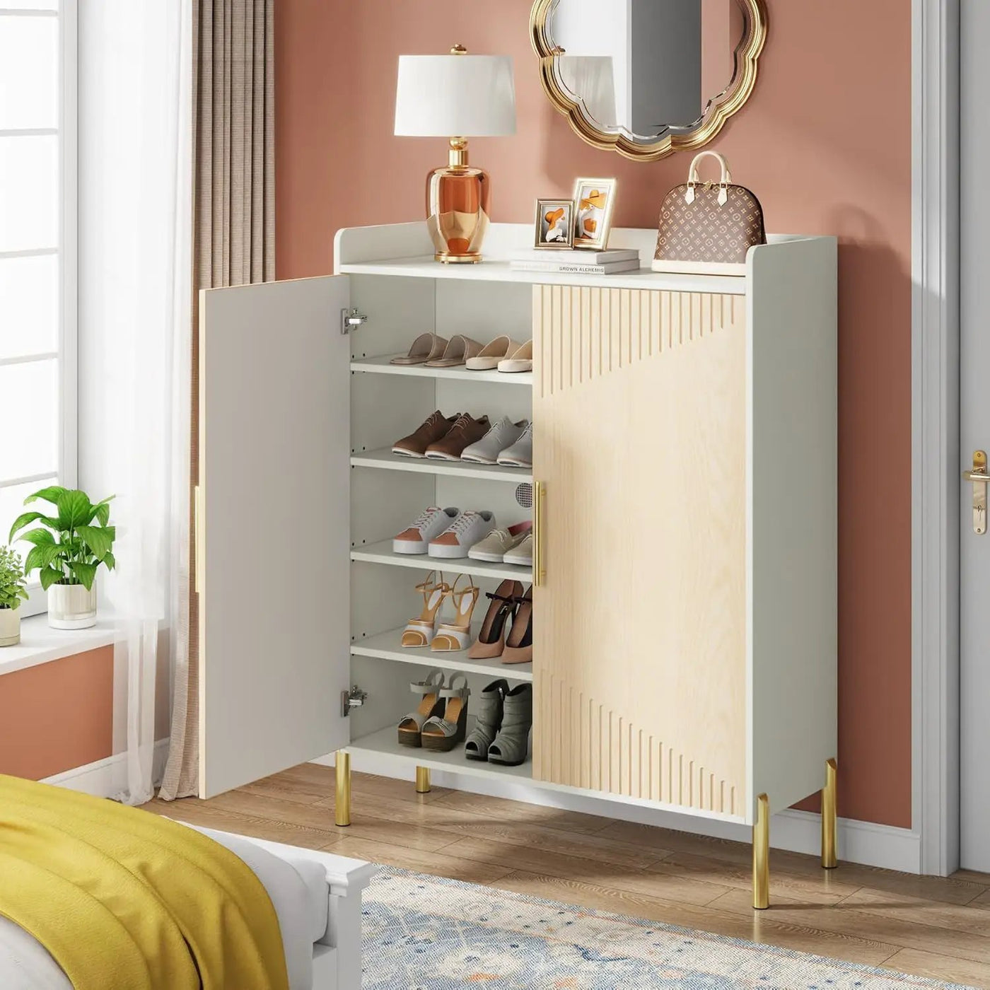 6 Tier Entryway Shoe Cabinet With Doors by HouseOfZazla