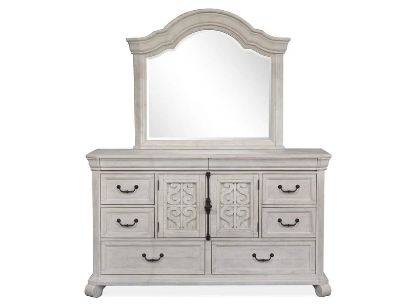Bronwyn - Drawer Dresser With Shaped Mirror - Alabaster, photo 6 of 7