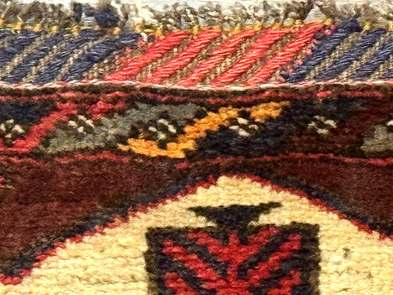Small Persian Baluchi Tribal Rug, Tan, Handmade by Jewel Rugs