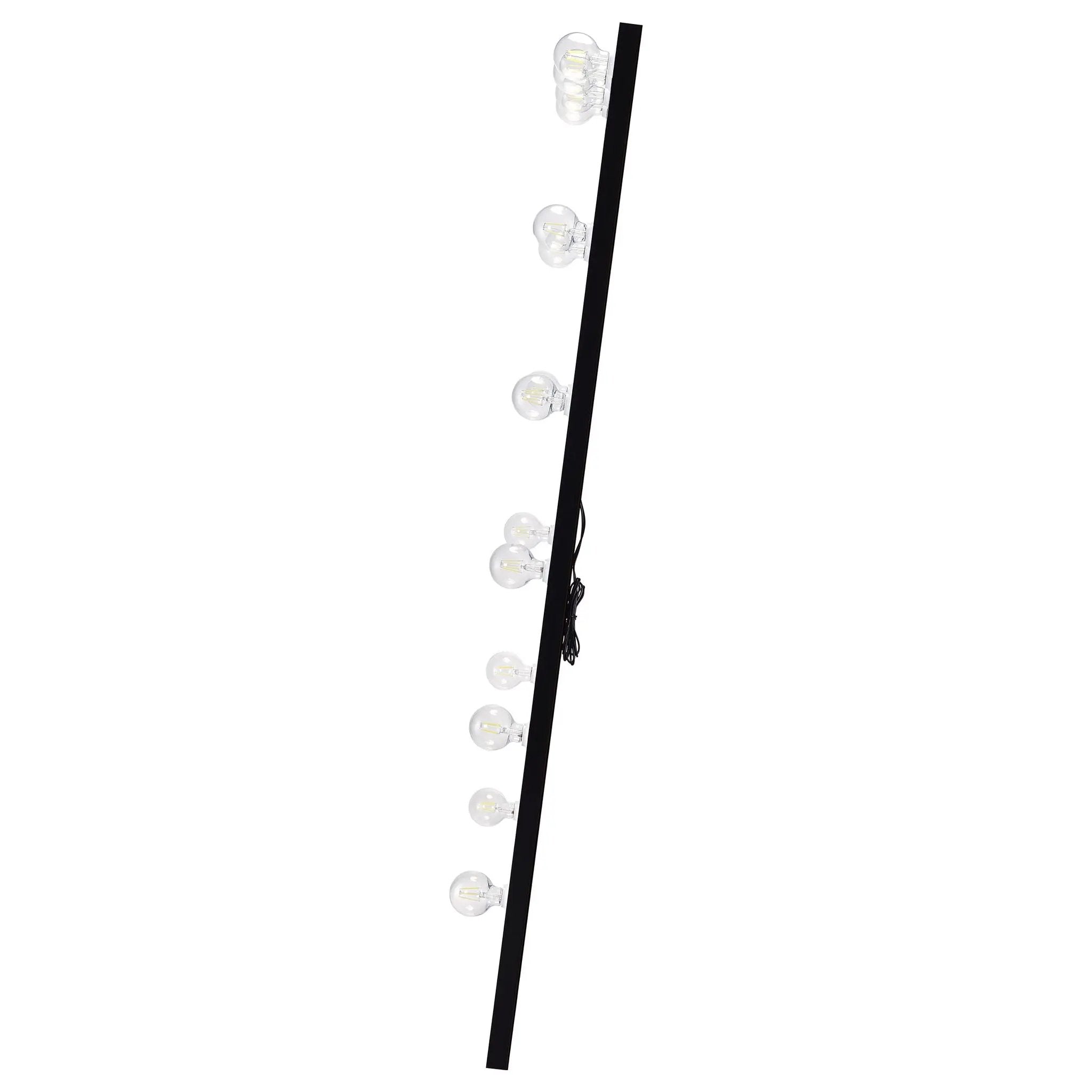 Zayan 32 x 71 Inch Floor Mirror LED Lighting Black Gloss by Unique Piece Furniture