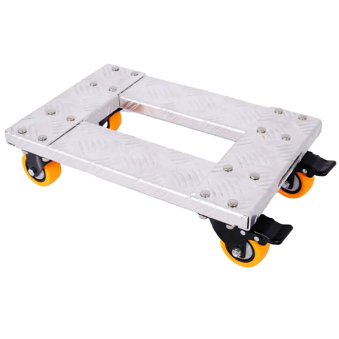 Heavy Duty Furniture Dolly Trolley Car, Aluminum Frame With 3" Tpu Professional Casters, Brake Option by HouseOfZazla