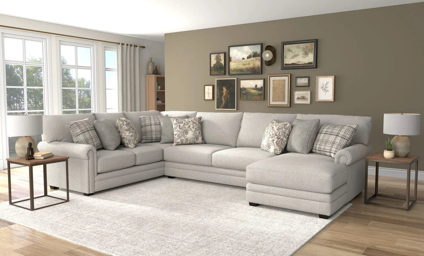 Livingston - Sectional With Comfort Coil Seating And Accent Pillows Included by Unique Piece Furniture