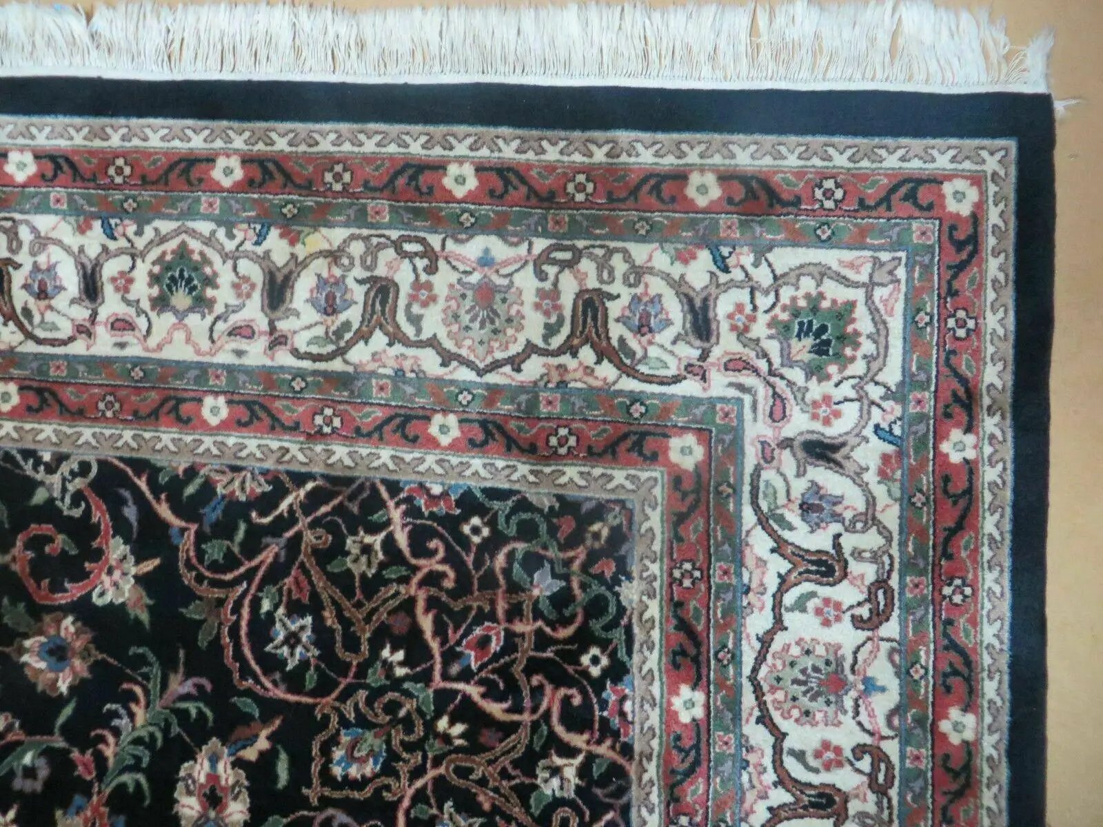 Indo Persian Rug 8x10, Wool Handmade Floral Carpet by Jewel Rugs
