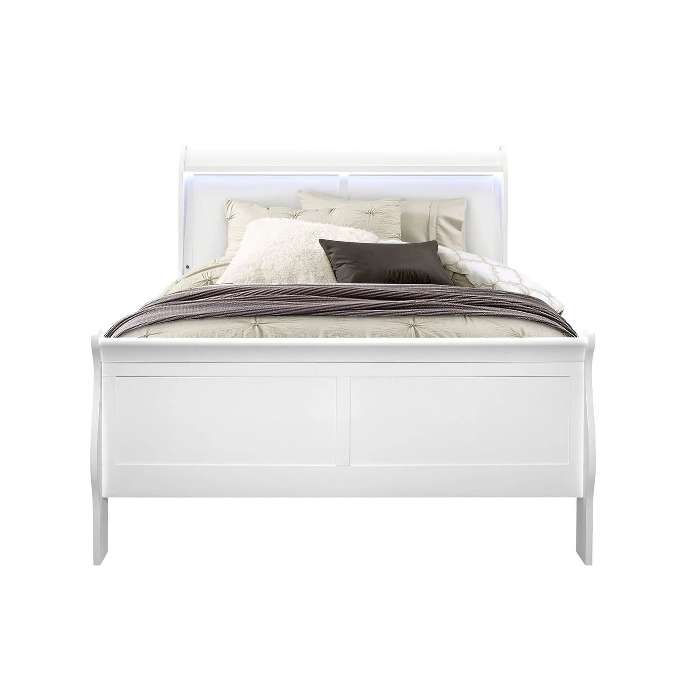Charlston - Modern Sleigh Design Bed With LED by HouseOfZazla