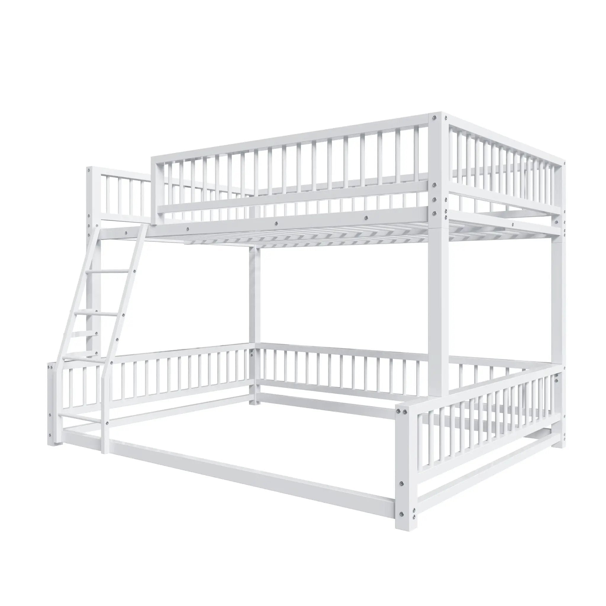 Bunk Bed Frame With Ladder And Safety Guardrails by HouseOfZazla