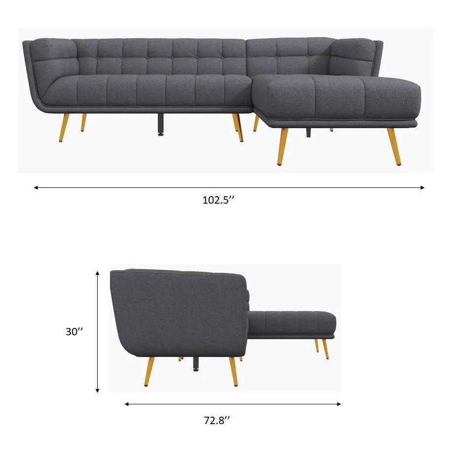 Addison - L Shape Sectional Sofa Tufted by HouseOfZazla