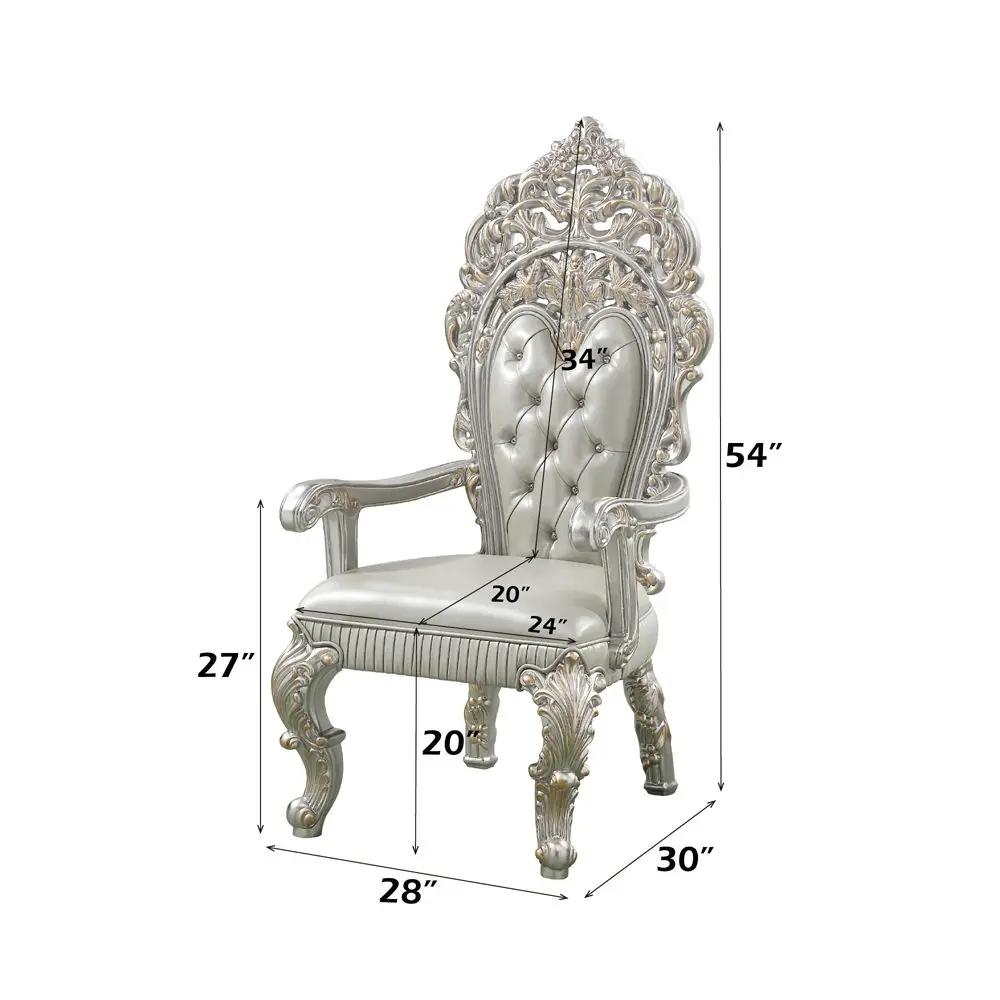 Sandoval - Arm Chair (Set of 2) - Beige Synthetic Leather & Champagne by Unique Piece Furniture