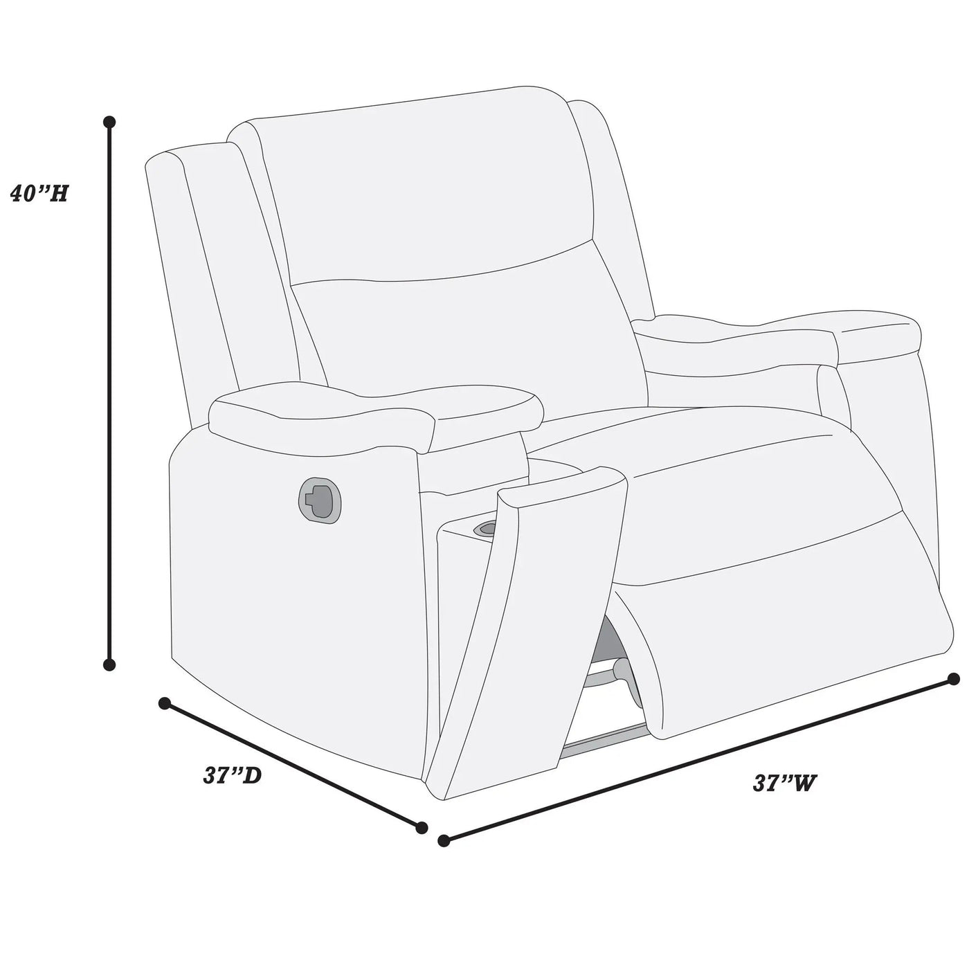 Modern Manual Motion Living Room Set & Hidden Cup Holders by HouseOfZazla