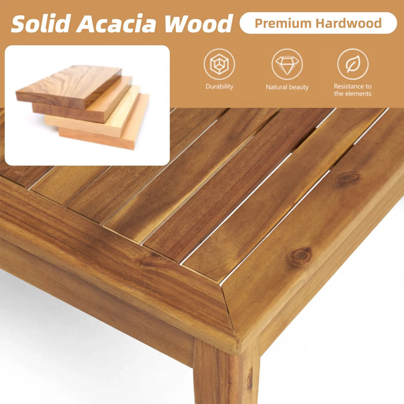 Outdoor L Shape 3pcs Acacia Wood Patio Sofa Set by HouseOfZazla