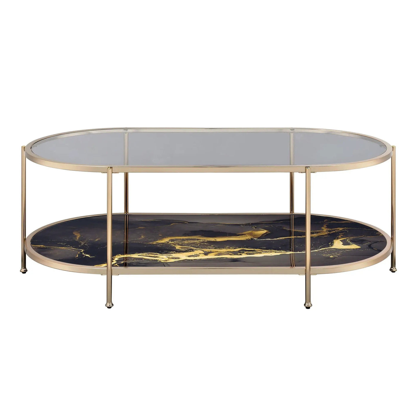 Fiorella - Marble Print Glass Table by Unique Piece Furniture