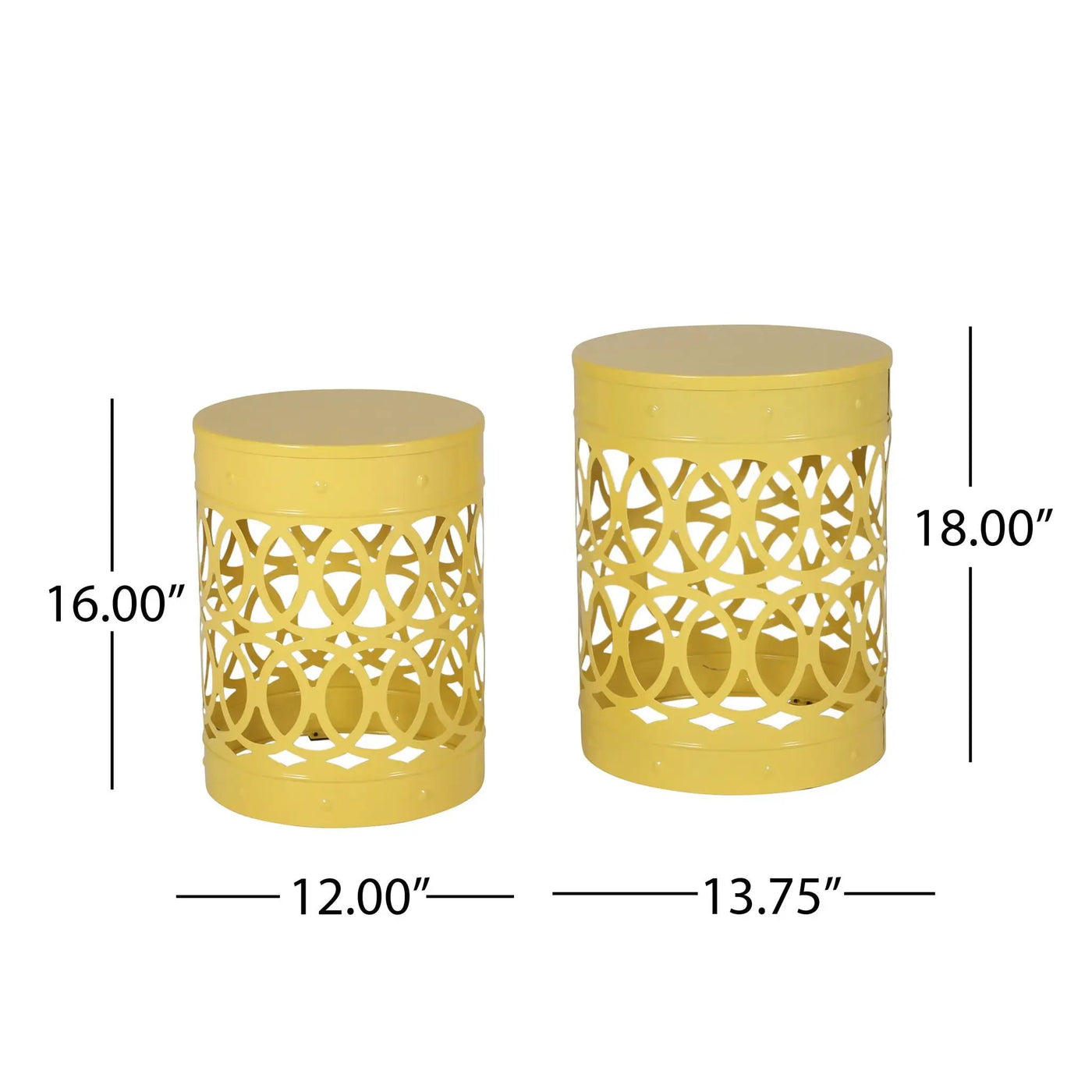 Outdoor Metal Side Table Set of 2 by HouseOfZazla