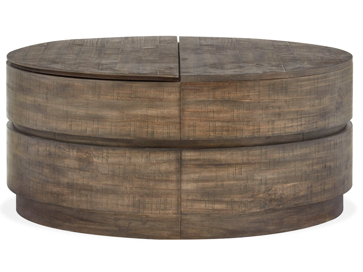 Baisden - Round Lift Top Cocktail Table With Casters - Tobacco, photo 5 of 7
