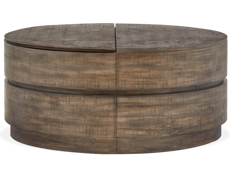 Baisden - Round Lift Top Cocktail Table With Casters - Tobacco, photo 5 of 7