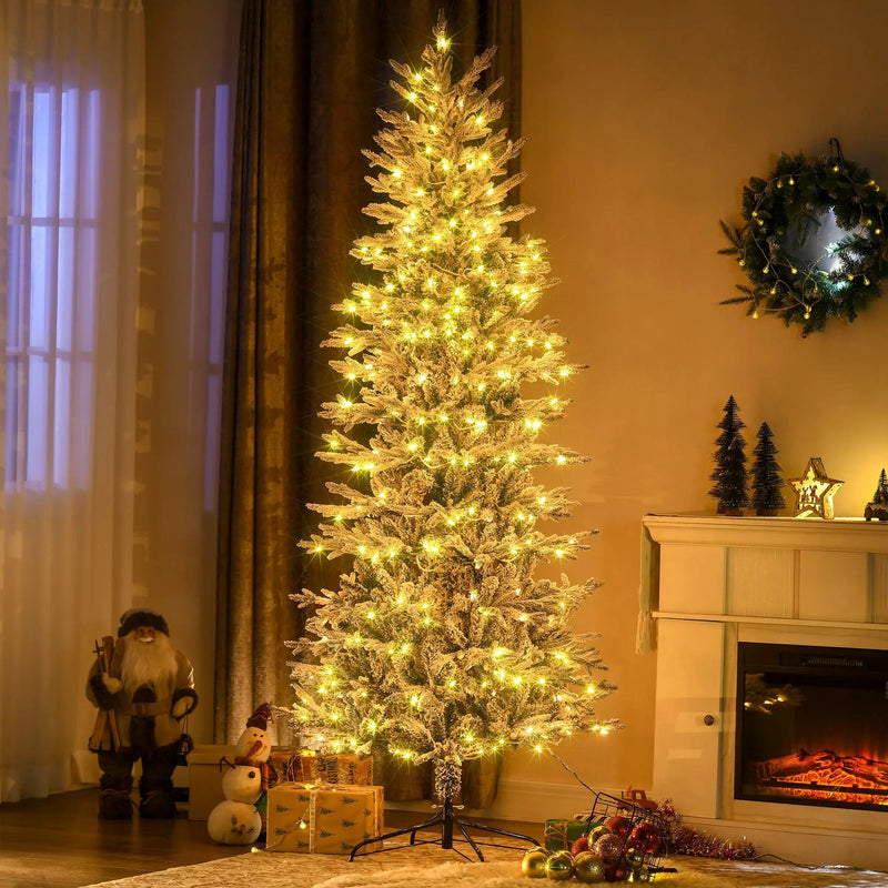 HOMCOM 7.5ft Tall Prelit Artificial Christmas Tree by HouseOfZazla