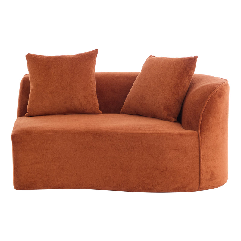 126" Curved Sectional Sofa (Dark Orange-D28 Full Foam) by HouseOfZazla