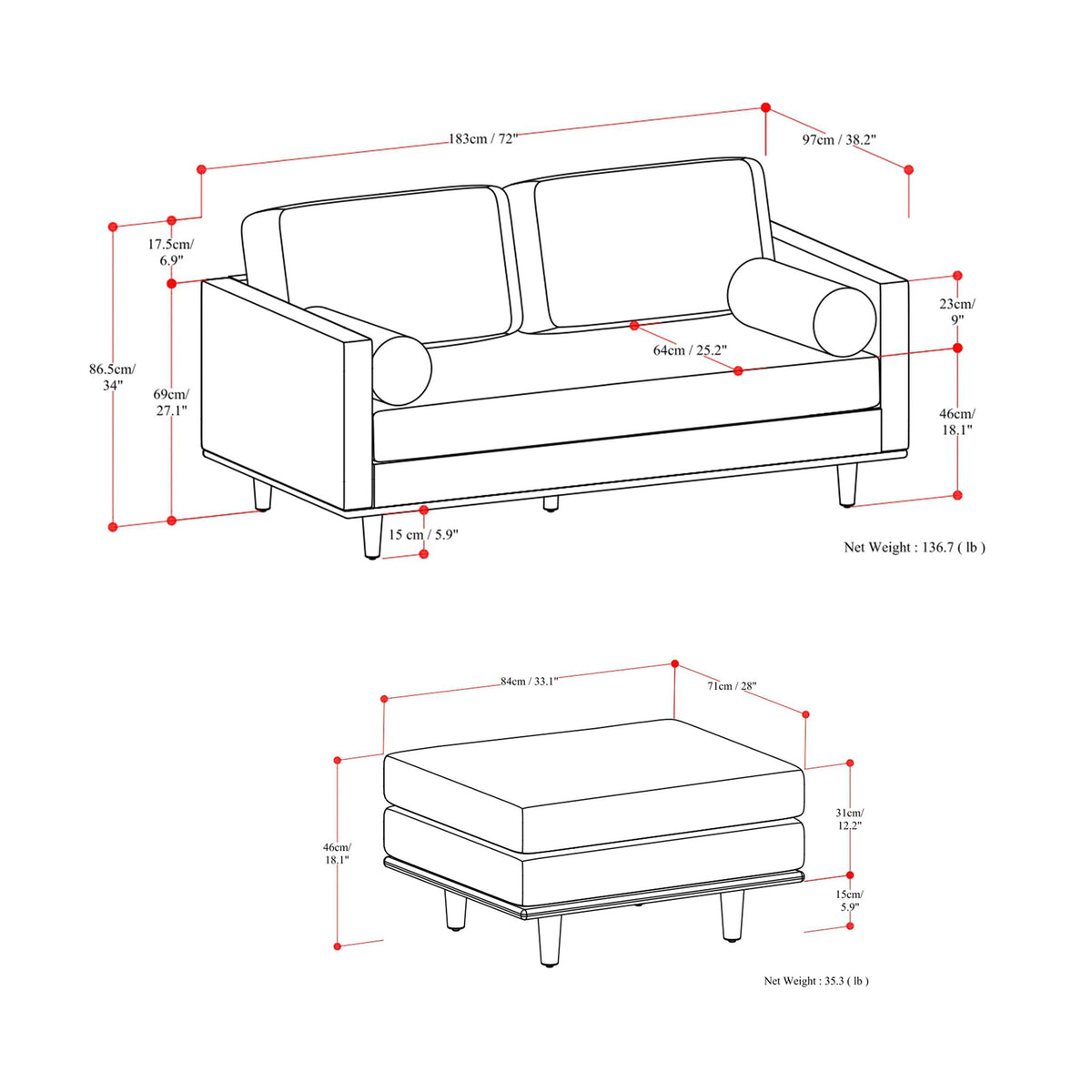 Morrison - Sofa And Ottoman Set, photo 34 of 40