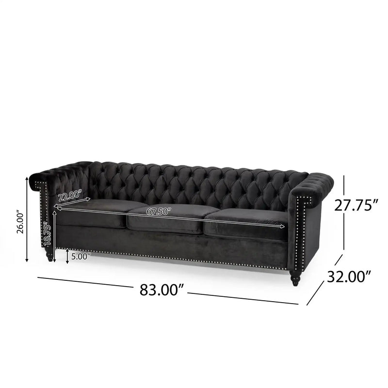 Chesterfield Style 3 Seater Sofa With Deep Button Tufting by HouseOfZazla