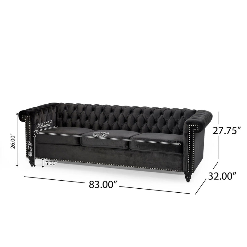 Chesterfield Style 3 Seater Sofa With Deep Button Tufting by HouseOfZazla