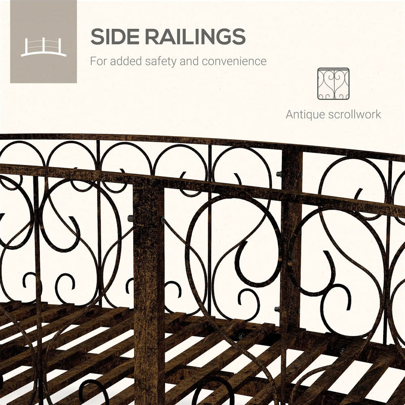 Outsunny 7' Metal Arch Garden Bridge with Safety Siderails by HouseOfZazla