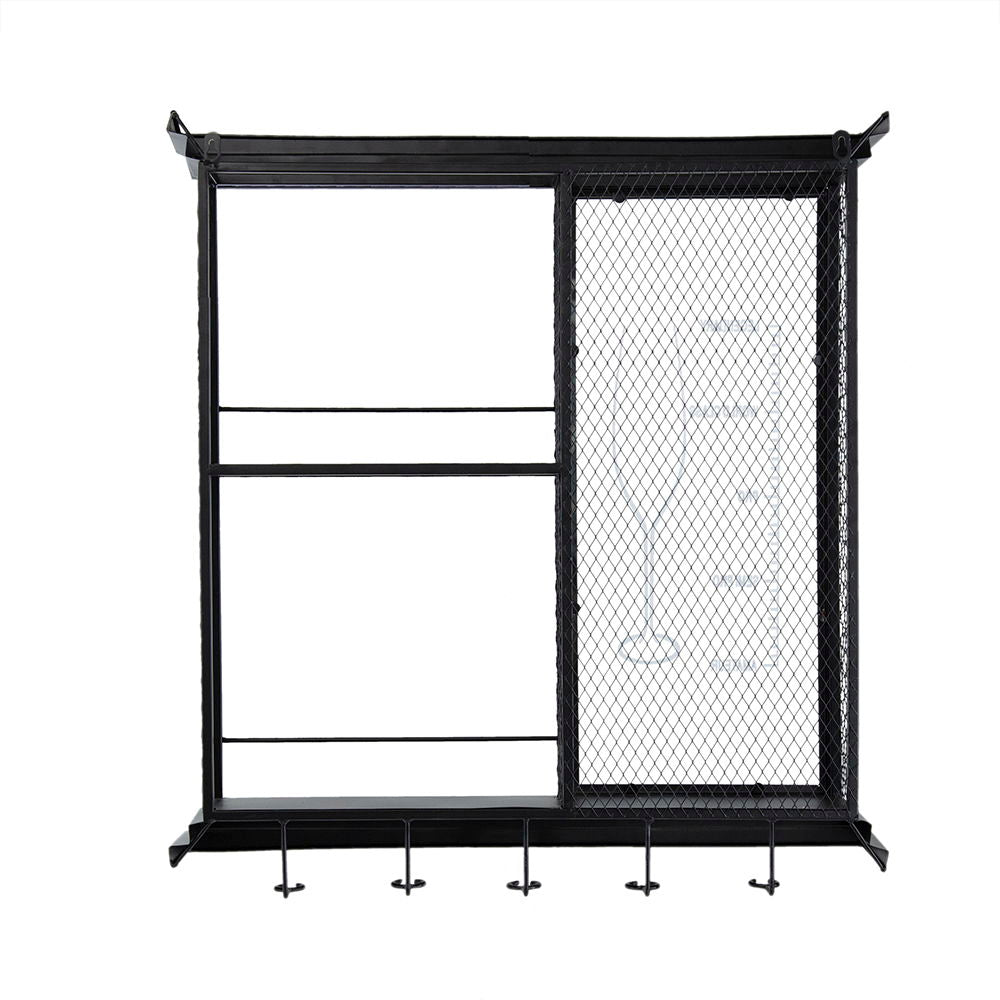 Floating Wine Bar Shelf with Glass Holder and Display Shelves - Black, photo 13 of 15