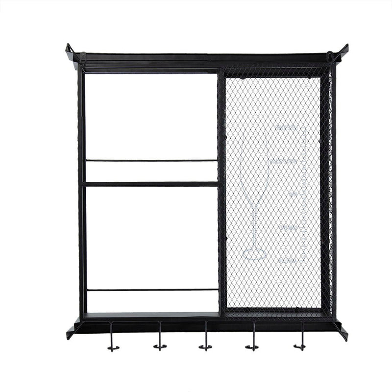 Floating Wine Bar Shelf with Glass Holder and Display Shelves - Black, photo 13 of 15