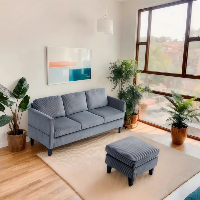L-Shaped Sectional Sofa With Padded Cashmere, Space Saving Design For Living Rooms & Apartments - Gray by Unique Piece Furniture
