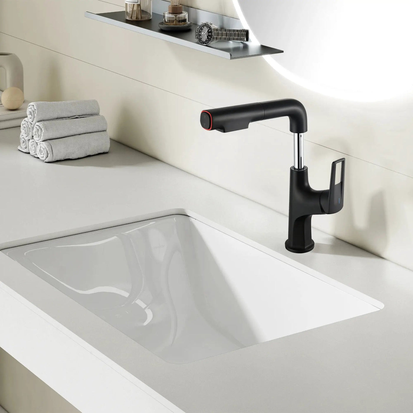 Pull Down Vessel Faucet With Lift Spout & Dual Spray Modes by HouseOfZazla