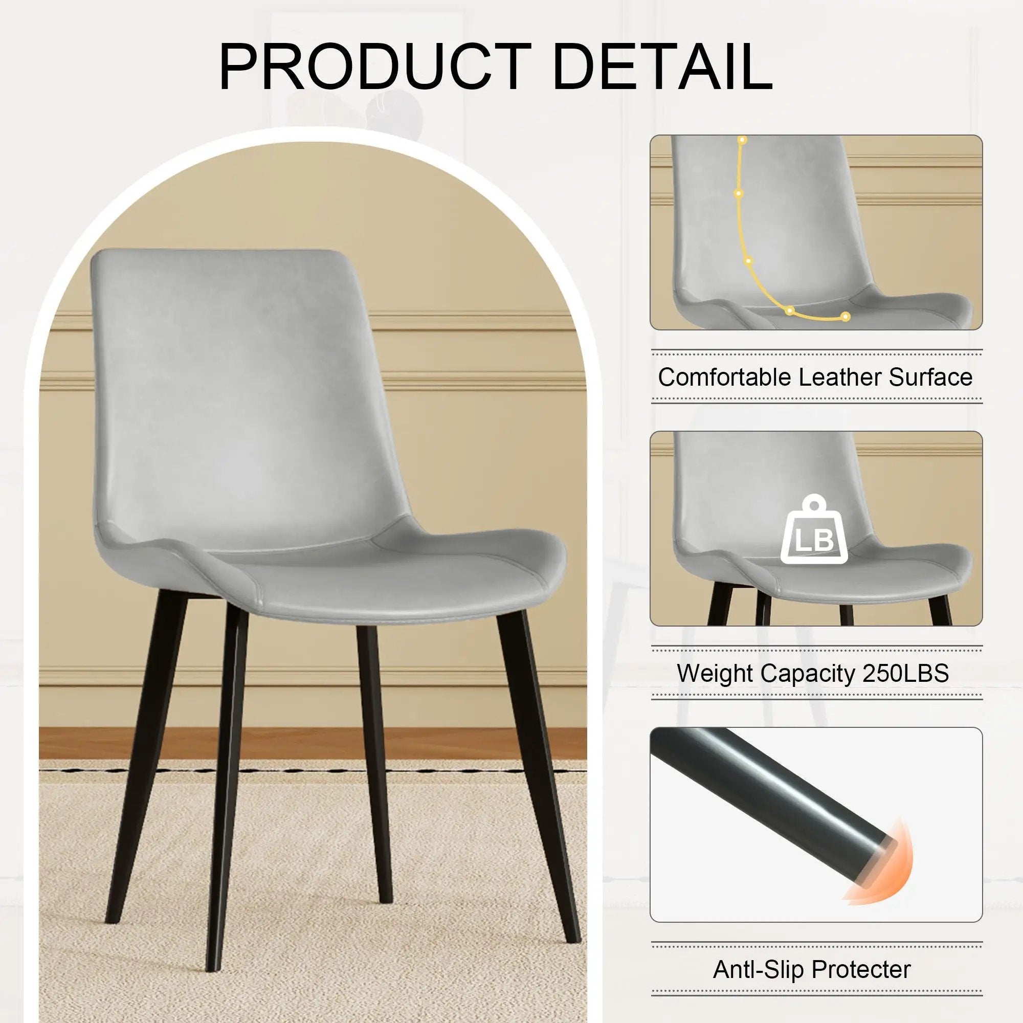 Modern Dining Chair With Carbon Steel Legs by Unique Piece Furniture