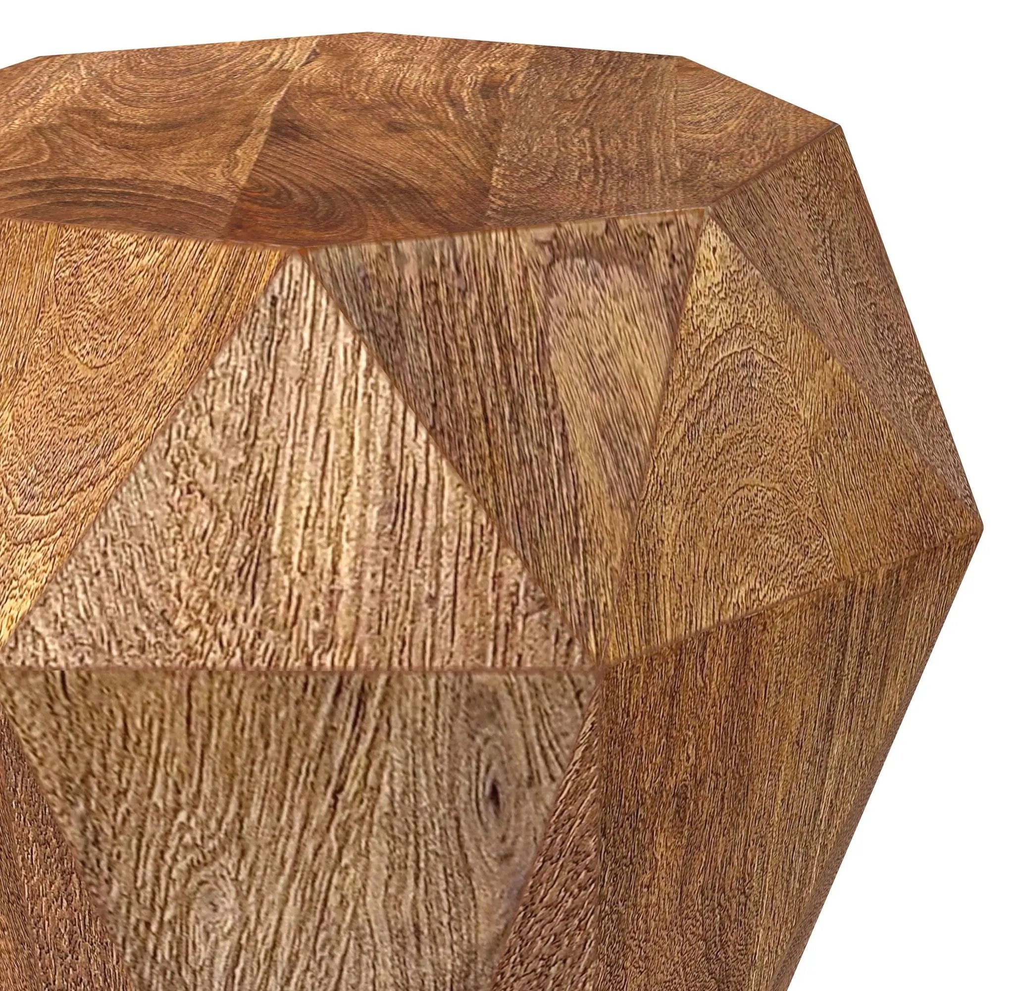 Jacinto Octagonal Solid Mango Wood Side Table Natural Brown by Unique Piece Furniture