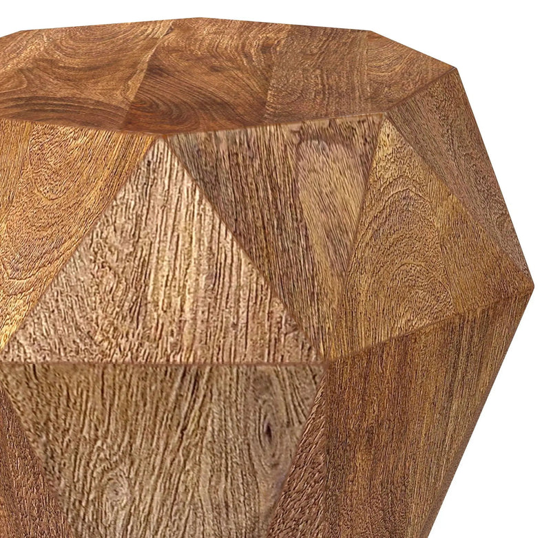 Jacinto Octagonal Solid Mango Wood Side Table Natural Brown by Unique Piece Furniture