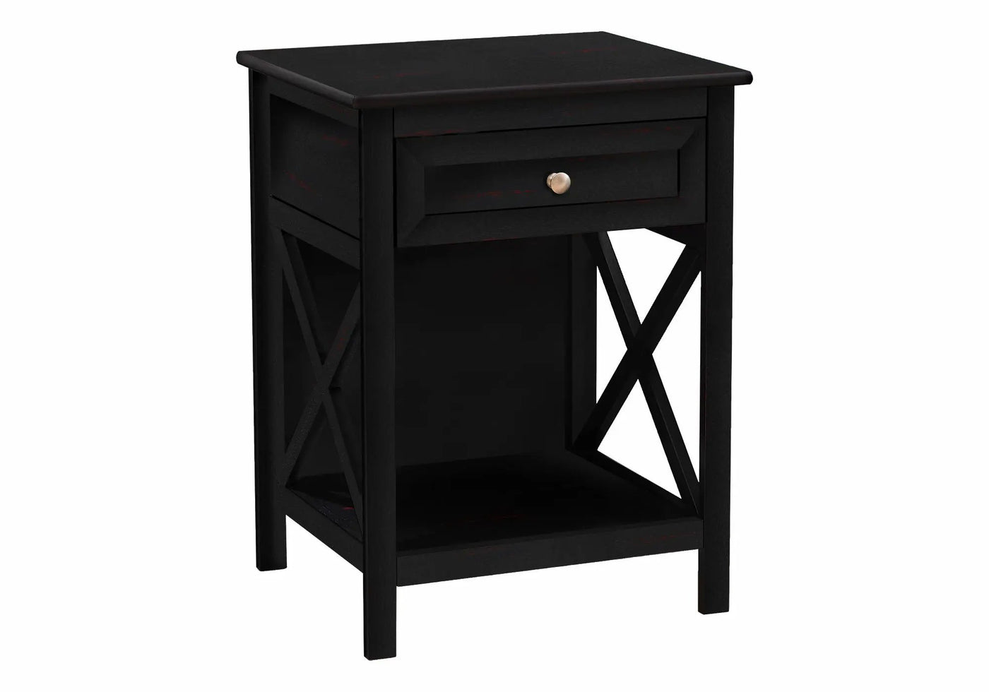 Accent End Table, 2 Tier, Storage Drawer, Transitional Style by HouseOfZazla