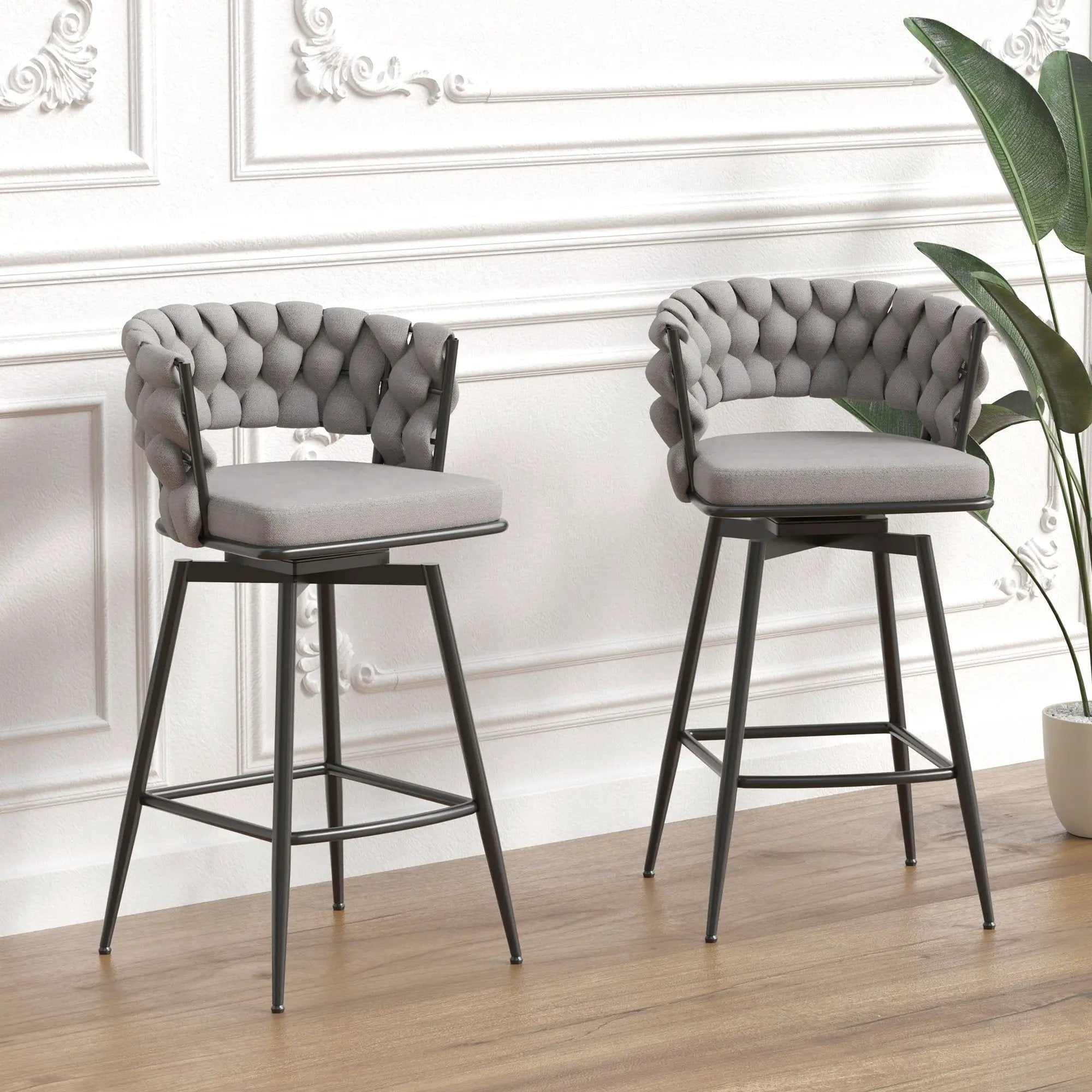 Bar Stool 360 Swivel With Back Footrest by HouseOfZazla