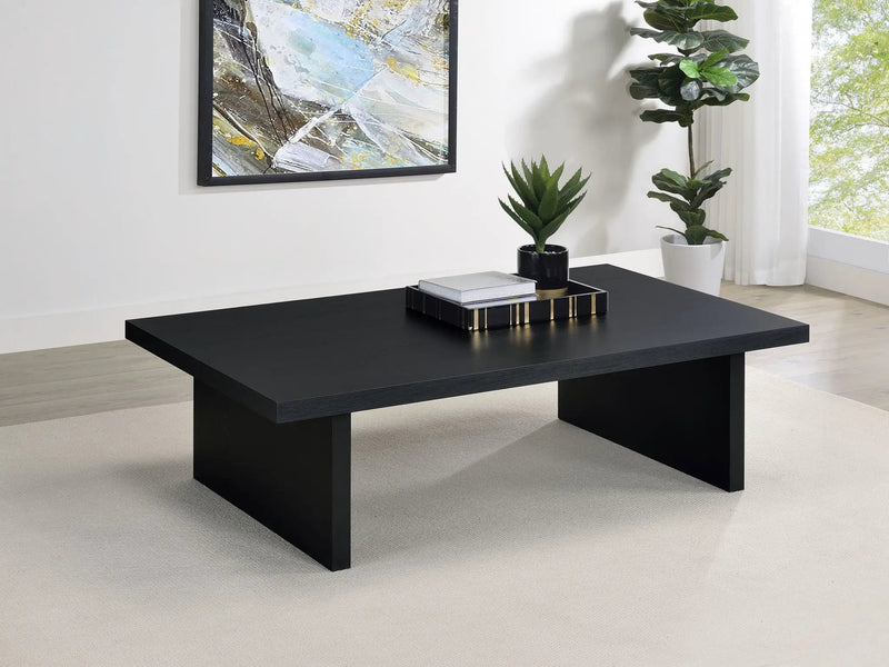 Max Rectangular Engineered Laminate Coffee Table Black by Unique Piece Furniture