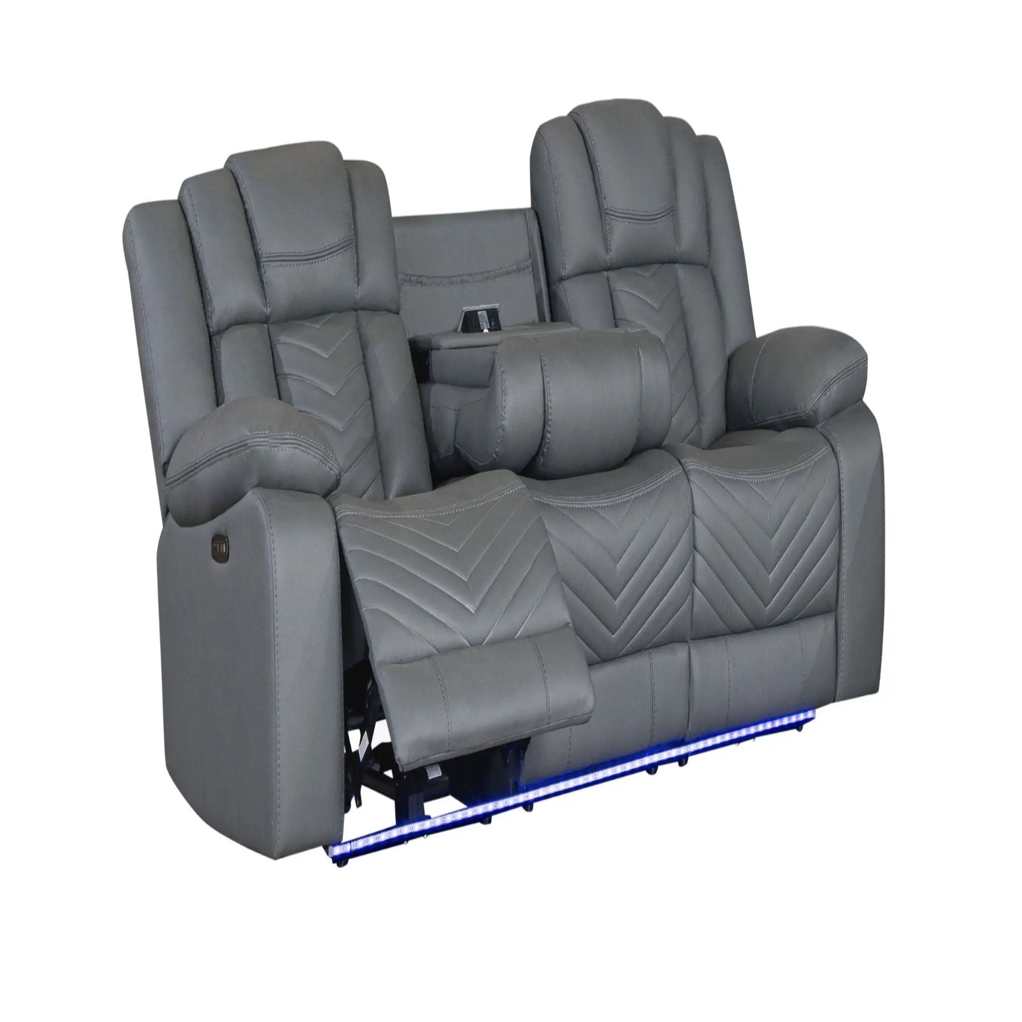 Raize - Power Living Room Set With Storage Console And Cup Holders by HouseOfZazla