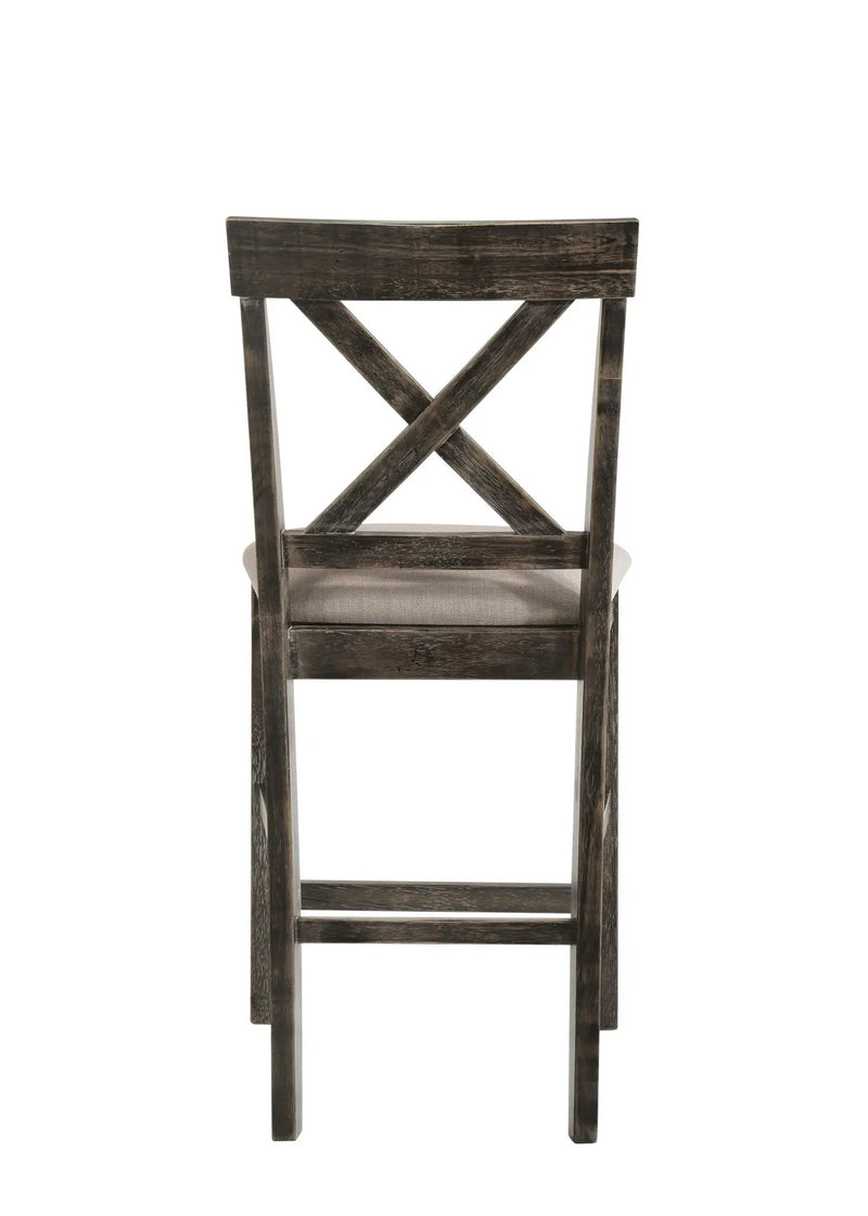 Martha II Weathered Counter Height Chair Set of 2 - Gray / Tan by HouseOfZazla