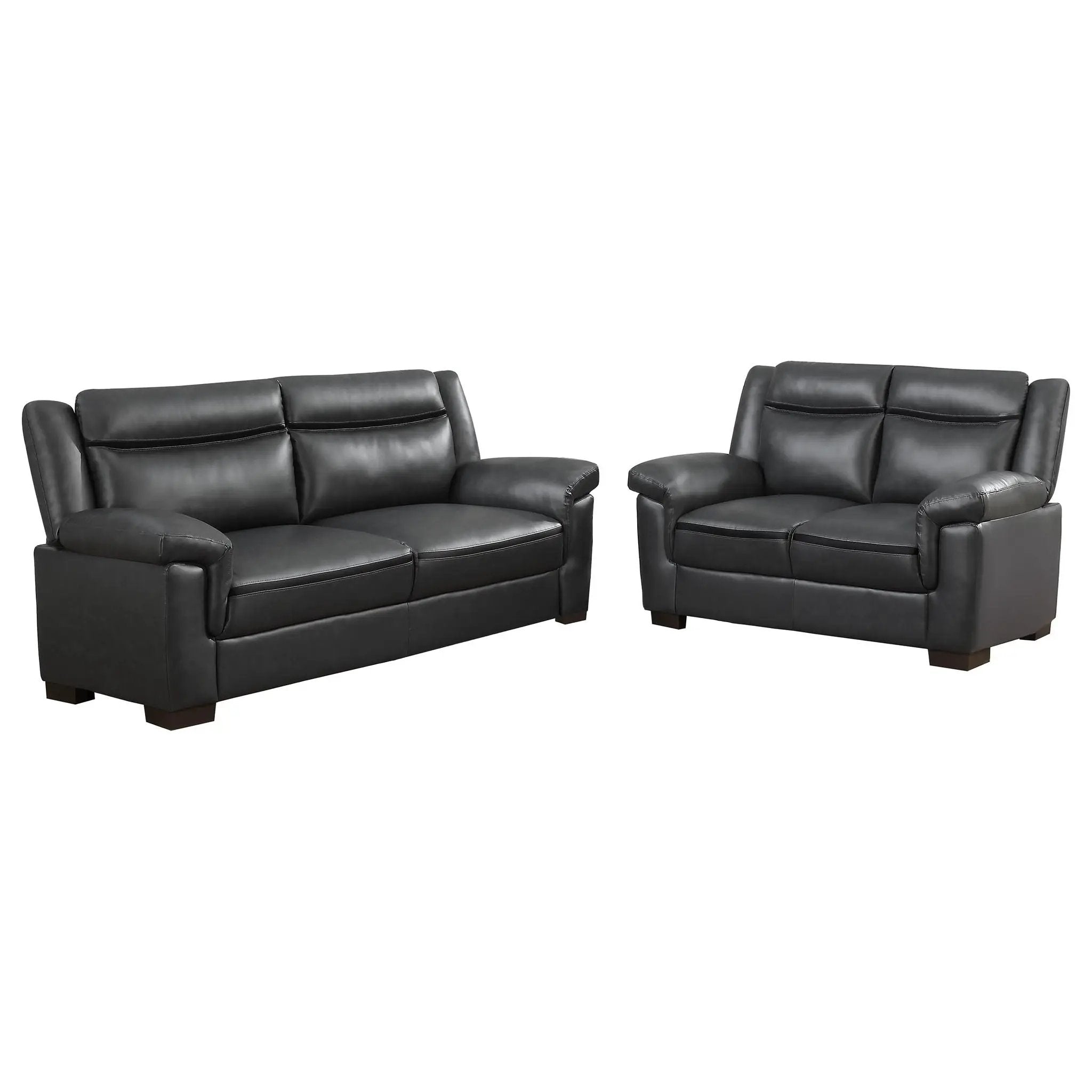 Borden - 2 Piece Living Room Set With Smooth Upholstery - Gray by HouseOfZazla