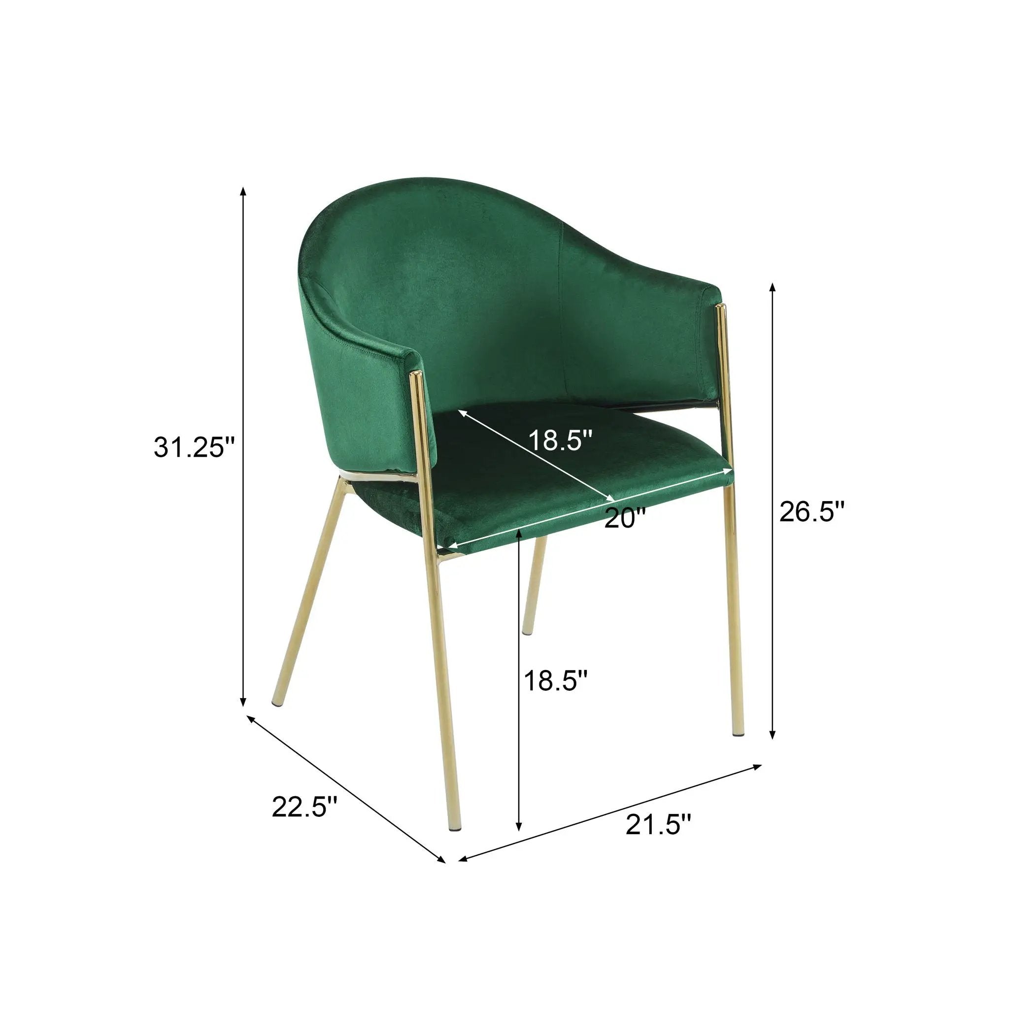 Modern Upholstered Dining Chair with Gold Metal Frame by HouseOfZazla