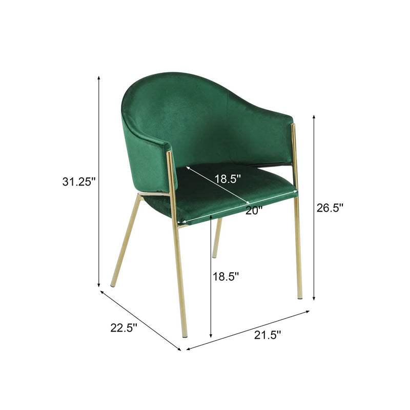 Modern Upholstered Dining Chair with Gold Metal Frame by HouseOfZazla