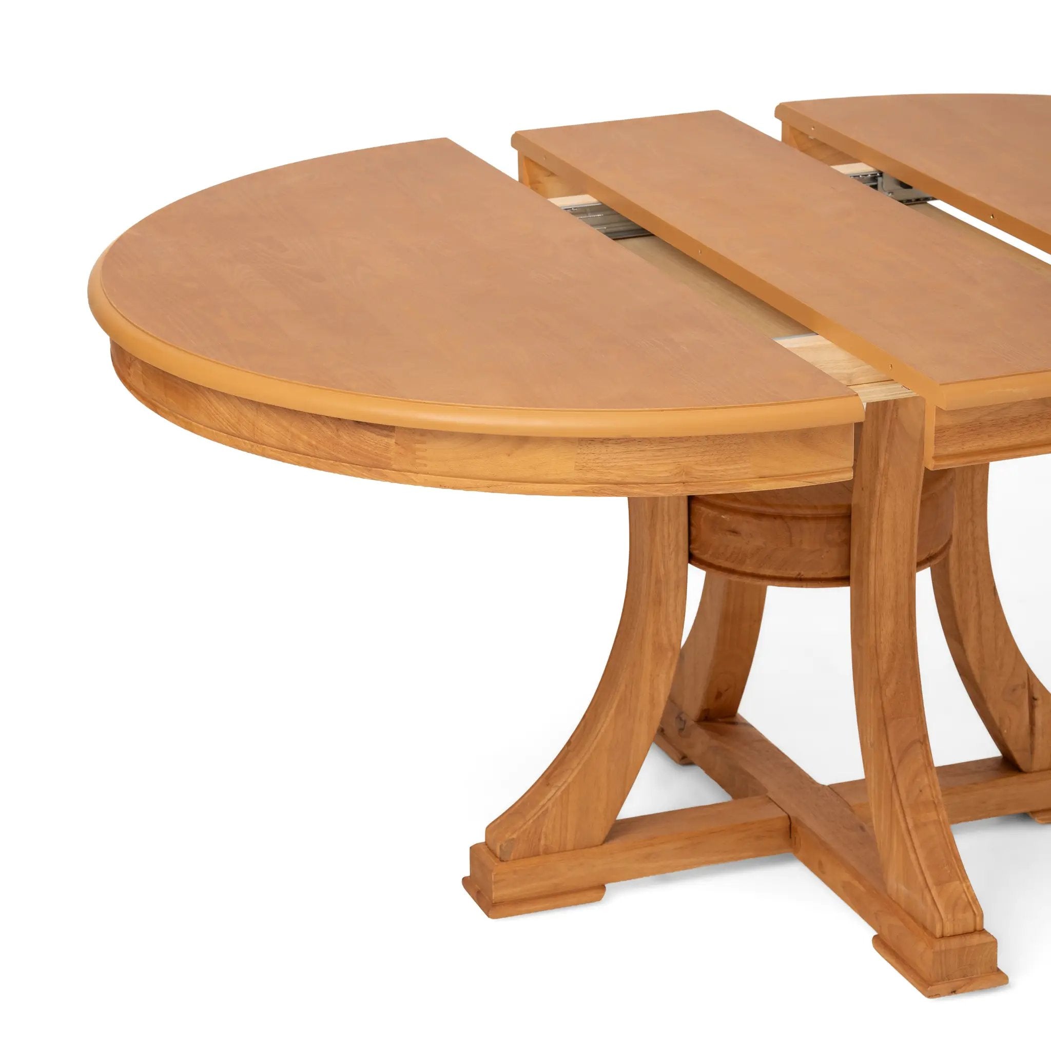 Extendable Round Rubber Wood Dining Table by HouseOfZazla