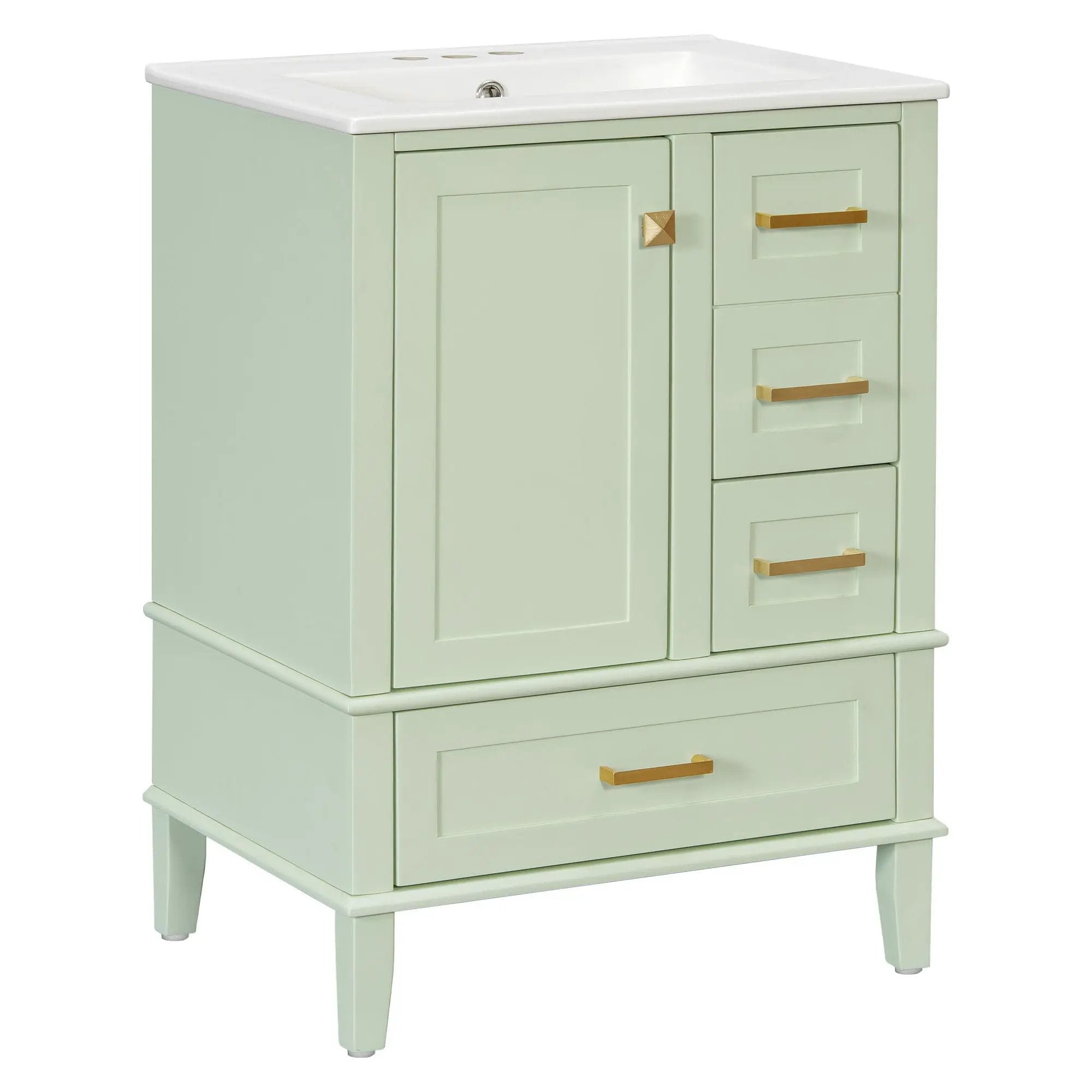Bathroom Vanity, Modern Bathroom Cabinet With Sink Combo Set, Bathroom Storage Cabinet With A Soft Closing Door And 3 Drawers, Solid Wood Frame by HouseOfZazla