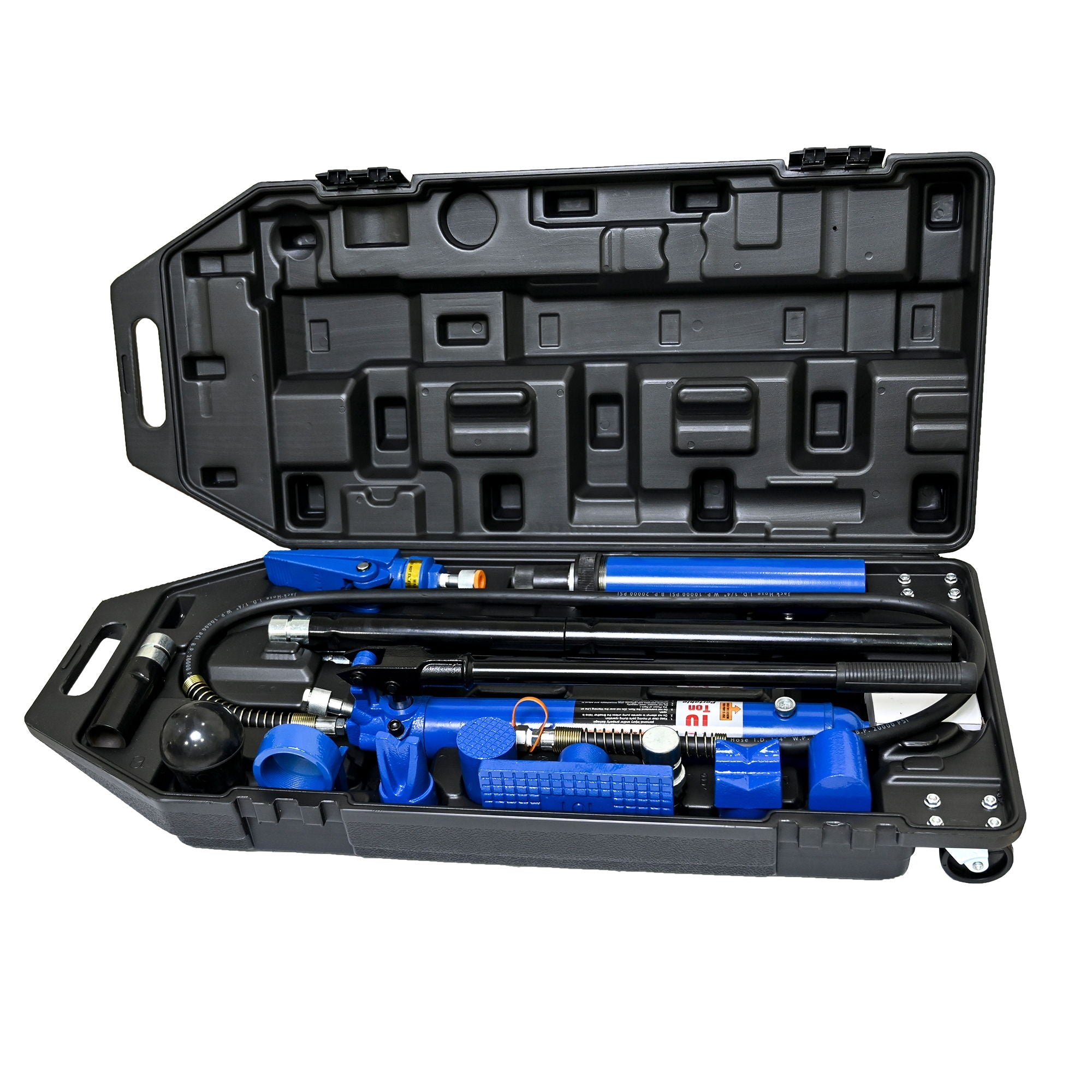 10 Ton Portable Hydraulic Equipment Kit For Metal Work - Black / Blue by HouseOfZazla